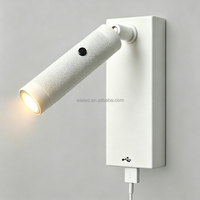 Applique murale rotative à bouton-poussoir, lampe de lecture murale de chevet, lampe murale de tête de lit Type-C, éclairage pour projets hôteliers cinq étoiles