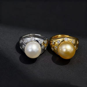 Base para Anillo de Plata S925 10765DIY con Perlas Redondas de 5-6mm, Accesorios y Componentes de Joyería Multicolores en Oro/Plata - Product Image 1