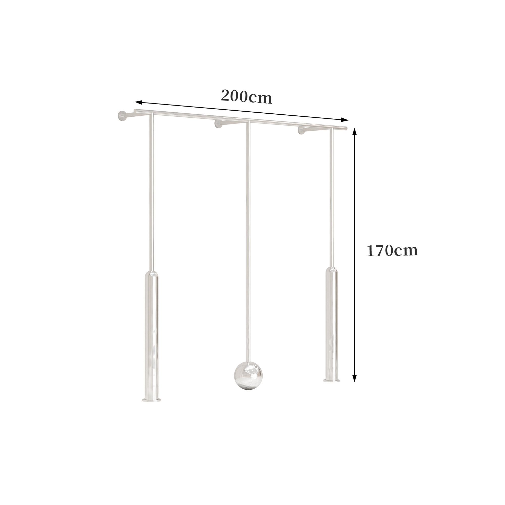 A-length 200cm high 170cm brushed stainless steel thickened