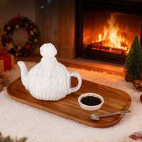 BespritGift Nouvelles Tendances Théière en Céramique & Thé Noir Meilleur Cadeau Créatif pour le Nouvel An Cadeau de Noël Coffret Cadeau pour les Amateurs de Thé