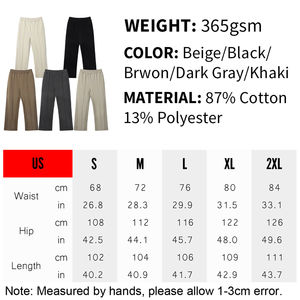 Pantalon de survêtement personnalisé de couleur unie coupe régulière pour l'hiver pantalon de survêtement à taille élastique en coton éponge français pantalon de survêtement en polyester pour hommes - Product Image 6