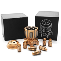 Ensemble de dés en métal EDC Fidget Bullet avec spinner revolver pour DND COC RPG, 7 dés polyédriques, design Cyberpunk War Machine