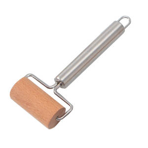 Rouleau à pâtisserie en hêtre à double tête Rouleau à pâtisserie manuel en bois massif Épingle à pâte Pressage de la pâte Peau de boulette Outil de cuisson de <span class=keywords><strong>pizza</strong></span> - Product Image 4