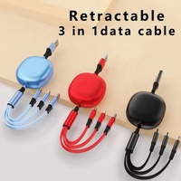 Impression de logo personnalisé 100W Câble de charge USB rétractable 3 en 1 Câble USB à charge rapide multiple 6A pour ordinateur