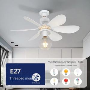 Ventilateur de plafond avec lampe LED à vis E27, 5 pales, moteur CC, télécommande amovible en forme de fleur pour restaurant, chambre à coucher - Product Image 4