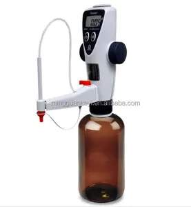 Dispensador automático de laboratório digital com garrafa de vidro redonda Boston de 32 onças para líquido eletrolítico de 0 - 50 ml