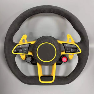 Volant en cuir et fibre de carbone véritable avec LED pour <span class=keywords><strong>Golf</strong></span> 8 GTI <span class=keywords><strong>2020</strong></span>, compatible avec <span class=keywords><strong>Golf</strong></span> MK8 GTI R GTE <span class=keywords><strong>GTD</strong></span> Jetta Passat CC - Product Image 1