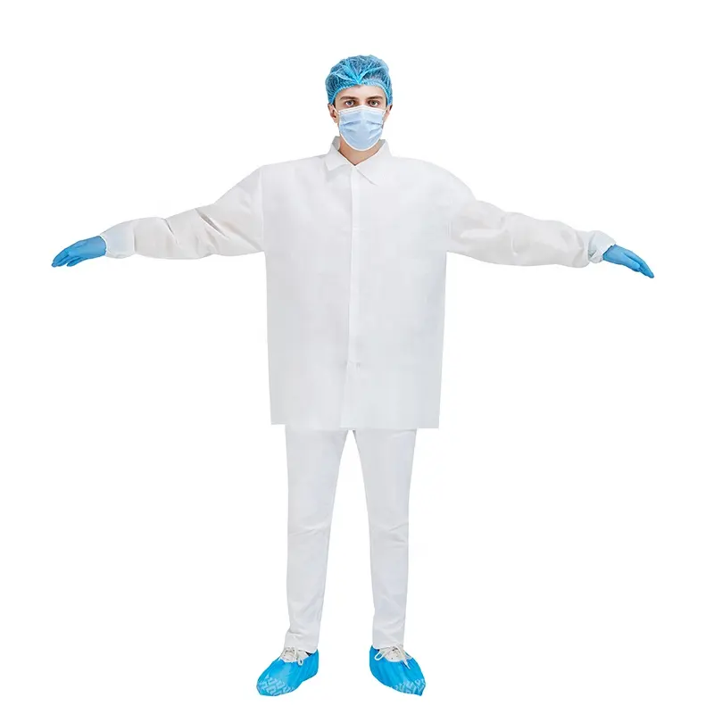 看護師ラボジャケット用の白いユニフォームデザイン