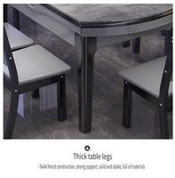 Table à manger moderne de luxe extensible en dalle de roche, 6 chaises, design pliable, matériau en pierre frittée pour petits appartements