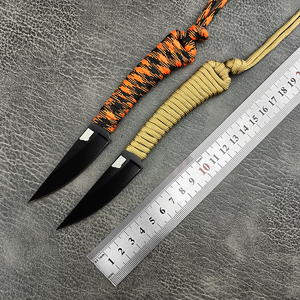 Ngoài Trời Nhỏ Thẳng Săn Bắn Câu Cá Đa-Mục Đích Cắm Trại Rau Trái Cây Dao 440C Lưỡi Thép Nylon Dây Xử Lý - Product Image 6