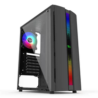 2023 nouveau Design ATX ordinateur Gabinete Gamer tour moyenne avec ventilateurs de refroidissement fenêtre en verre ARGB arc-en-ciel boîtier tour de jeu
