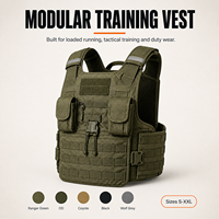 Gilet tactique modulaire d'entraînement pour hommes, porte-plaques lesté 40 LB avec poches pour plaques 10x12, MOLLE et hydratation 2L