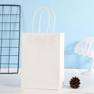 LH Eco-Friendly Recyclable Matte Finish White Kraft Paper <b>Bags</b> Custom Logo Cotton Rope Handles for Cosmetic Promotional - Product Image 2