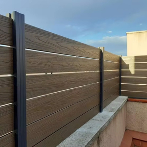 Pannelli per Recinzione da Giardino in Alluminio Fai-da-Te, Facile Installazione, Effetto Legno Spazzolato, Grigliati e Cancelli in WPC da Parete per Cantieri - Product Image 1