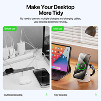 Station de recharge sans fil 5 en 1 avec haut-parleur Bluetooth, veilleuse, support de charge rapide, chargeur de bureau multifonction