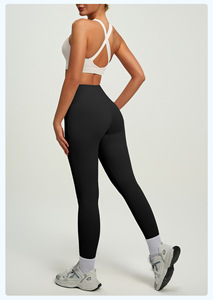 Ensemble <span class=keywords><strong>Legging</strong></span> de Yoga Taille Haute Grande Taille Effet Ventre Plat et Brassière de Sport – Tenue de Sport Sculptante Sans Coutures avec Coussinets Amovibles et Imperméables - Product Image 2