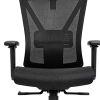 Chaise de bureau ergonomique Yazhi noire à dossier haut, dossier en maille, pivotante, avec accoudoirs réglables et soutien lombaire pour le bureau