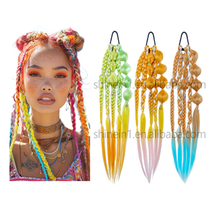 Ragazze per bambini trecce in fibra sintetica per capelli Bubble code di cavallo extension Festival colorato intrecciando i capelli con Mini luce a Led - Product Image 6