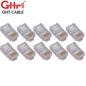 หัวต่อ<span class=keywords><strong>สาย</strong></span>แลน Cat6/<span class=keywords><strong>Cat5e</strong></span> UTP/FTP แบบคริสตัล RJ45 ตัวเมีย ชุบทอง สแตนเลส 8P8C แบบเสียบด้านข้าง - Product Image 2