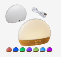 Réveil numérique personnalisé avec logo, simulation du lever du soleil, fonction snooze, USB, pour cadeau promotionnel d'entreprise, bureau, table