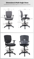 Chaise de bureau ergonomique certifiée AODA BSCI, chaise de caissier avec repose-pieds, Silla De Cajero