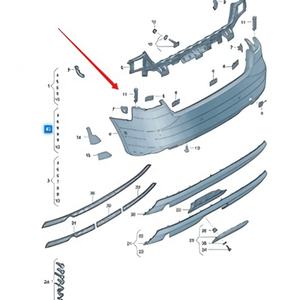 Parachoques Trasero para <span class=keywords><strong>Audi</strong></span> <span class=keywords><strong>A3</strong></span> <span class=keywords><strong>2014</strong></span>-2016 <span class=keywords><strong>Hatchback</strong></span>, OE 8V4807067A 8V4807067, con/sin Orificio, Anticolisión - Product Image 4