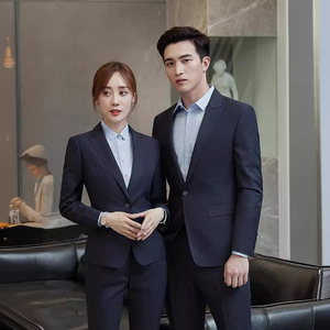 Wrinkle-Free Business Suit Set Unisex Thin Acetate Fiber Workwear For Office Use - Product Image 4