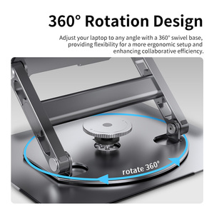ขาตั้งโน้ตบุ๊กปรับหมุนได้ 360 องศา แบบพับได้ ผลิตจากอะลูมิเนียม รองรับโน้ตบุ๊กขนาด 10-17 นิ้ว สำหรับ Macbook Dell HP ASUS  รับทำโลโก้ตามสั่ง - Product Image 3