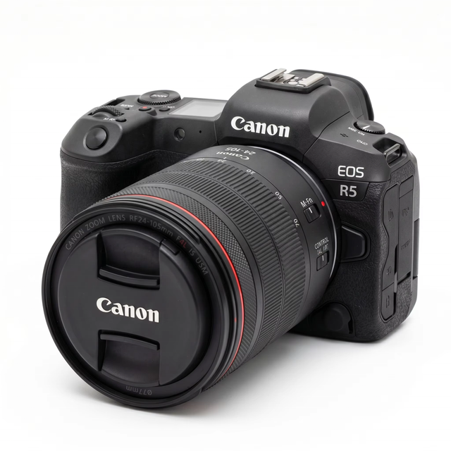 Used Canons EOS R5 Camera RF 24-105mm f/4L IS USM Lens Kit 45MP 8K Video Global Version 4K 120p IBIS Professional Digital Body