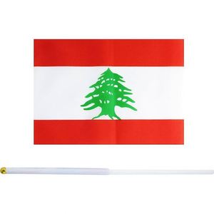 Wholesale Hand Held Small Mini Waving Lebanon Lebanese <b>Flag</b> Polyester National Country <b>Flags</b> for Party Sports Events Decoration - Product Image 2