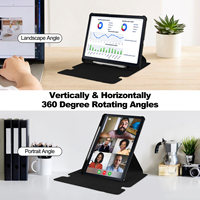 Selubung pelindung Putar 360 ° transparan, Keyboard nirkabel untuk Samsung Galaxy Tab S6 Lite 2024 Tablet kompatibel pengisian daya