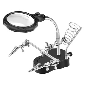 Work Record Helping Hand Magnifier With Led Light 35X Zoom For Mobile Phone Repair And Electronics Soldering Stand - Product Image 3