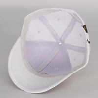 Witte katoenen baseballcap met blauwe gratis borduring, ongestructureerde dad hat, verstelbare band, casual outdoor custom logo sportcap