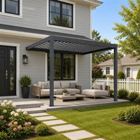 Pergola bioclimatique moderne murale, imperméable, avec toit à lames orientables, auvent, gazebo, pergola écologique pour jardin, balcon