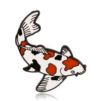 Logo gratuit Conception de poisson Koi Rose Or Noir Épinglette en métal Baleine Souvenir d'aquarium personnalisé Épingles en émail dur doux