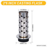 Fiole de coulée sous vide en acier inoxydable de diamètre avec outils et équipement de bijoux à base de caoutchouc perforé