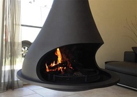 Cheminée décorative autoportante en bois et acier de fabrication chinoise pour intérieur, maison, villa, hôtels, chauffage au feu véritable, avec suspension pour bois de chauffage