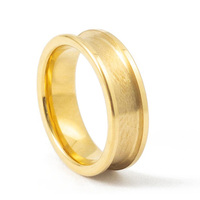 Benutzer definierte Großhandel Männer Frauen Flat Edge 18 Karat vergoldet Wolfram karbid Ring Kern Kanal Ring Rohlinge für Inlay