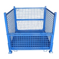 Cage de stockage de sécurité XZY pour entrepôt, cage en acier robuste, bac de stockage métallique avec couvercles