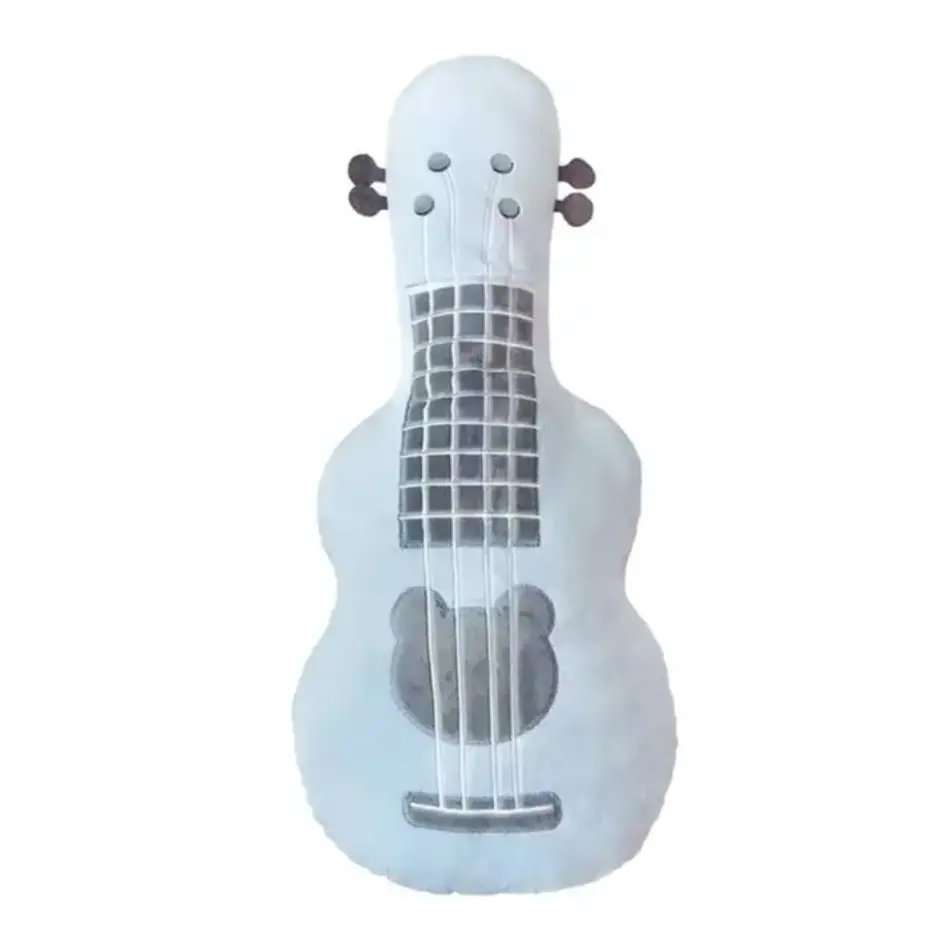 J578, venta al por mayor, cojín de guitarra simulada, almohada suave y acogedora, regalo, único, lavable, duradero, colorido, muñeco de peluche de guitarra