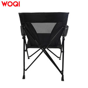 Chaise de camping pliable Woqi, cadre en aluminium noir, tissu Oxford, capacité de charge de 110 kg, chaise de jardin portable pour l'extérieur - Product Image 1