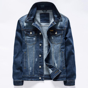 Veste en jean bleu <span class=keywords><strong>vintage</strong></span> pour <span class=keywords><strong>homme</strong></span>, <span class=keywords><strong>style</strong></span> classique, nouvelle collection printemps-automne, en coton extensible, veste décontractée en jean, vêtements de marque pour <span class=keywords><strong>homme</strong></span> - Product Image 3
