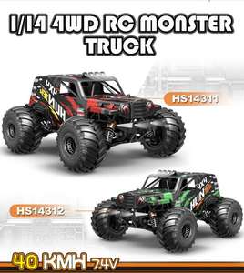 Voiture Télécommandée RC Professionnelle Échelle 1/14 Monster Truck Hunter Haute Vitesse <span class=keywords><strong>2</strong></span>.4G Électrique 4WD Voiture RC <span class=keywords><strong>de</strong></span> Collection - Product Image 6