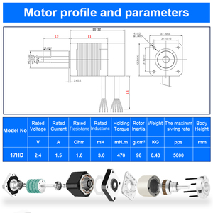 RB nema17 lai động cơ bước với ổ đĩa cho động cơ Bước <span class=keywords><strong>Nema</strong></span> <span class=keywords><strong>17</strong></span> DC động cơ 12V với hệ thống phanh cho thiết bị tự động HB 12V - Product Image 4