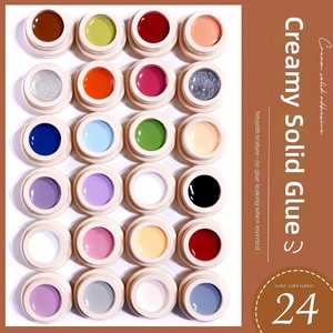 Ensemble professionnel de vernis à ongles en gel crème solide 24 couleurs, style japonais, gel pudding en pot de 5g, transparent effet glace, nude, soak-off - Product Image 3