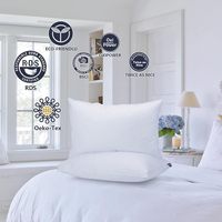 Oreiller en duvet de canard, fermeté moyenne, soutien optimal, literie d'hôtel, blanc, certifié BSCI RDS