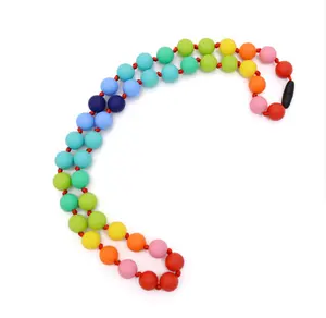 YDS Silicone Teething Necklaces Oral Sensory Chew Necklace for Kids Teething Necklace for Children Designed for Autism ADHD