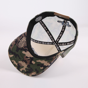 Custom 5 Panel <strong>Pre</strong> Curved Brim Embroidery Mesh Trucker Hat ,Custom5 Panel Camo Foam Baseball Trucker Hat Cap With Custom logo - Product Image 6