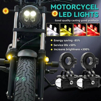 Feux de moto Red Angel Eye, projecteurs LED, mini feux de route, feux de travail, feux antibrouillard, ampoule DRL pour voiture, camion, SUV, ATV
