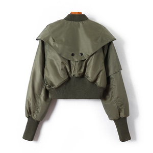 Custom Women's Spring/summer <strong>Sheer</strong> blazer <strong>Jackets</strong> Top Croppedd Varsity <strong>Jackets</strong> Streetwear for Wholesale Women 2023 - Product Image 3